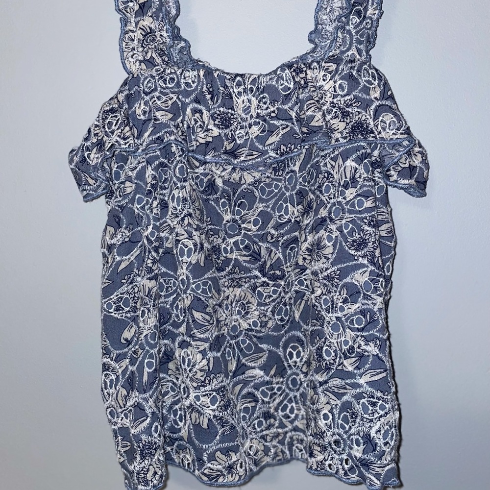 NWOT Floral Ruffle Tank Top - Picture 2 of 6